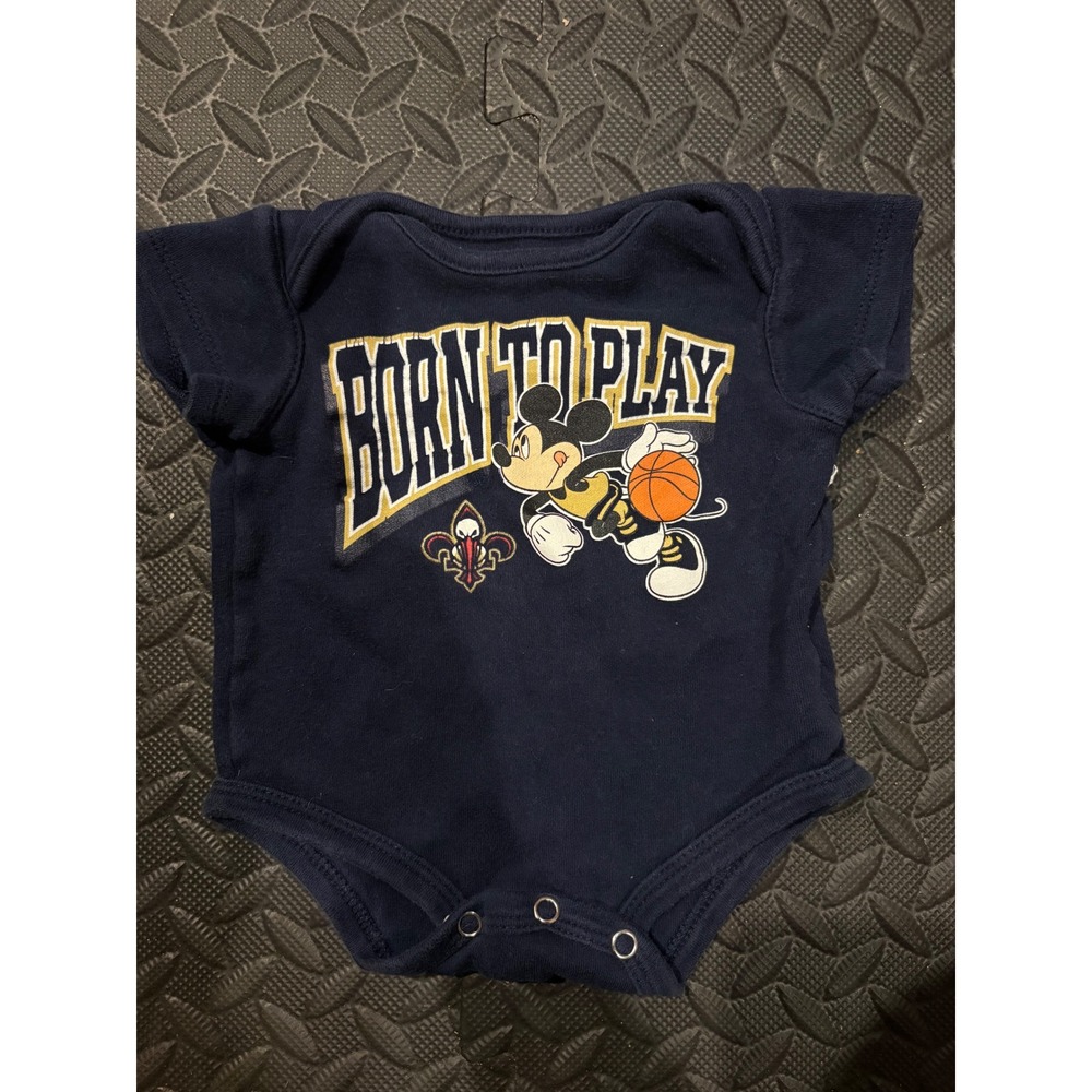 Disney Baby x NBA Mickey Mouse "Born to Play" Basketball Bodysuit 0-3M Pelicans